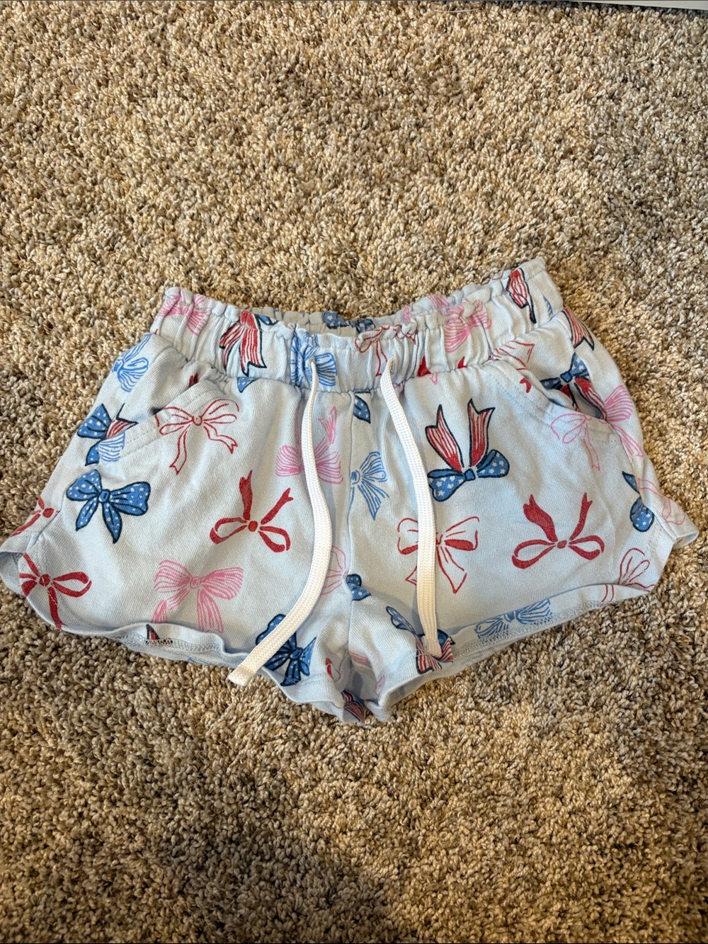 Crewcuts Light Blue Bow-Print Athletic Shorts